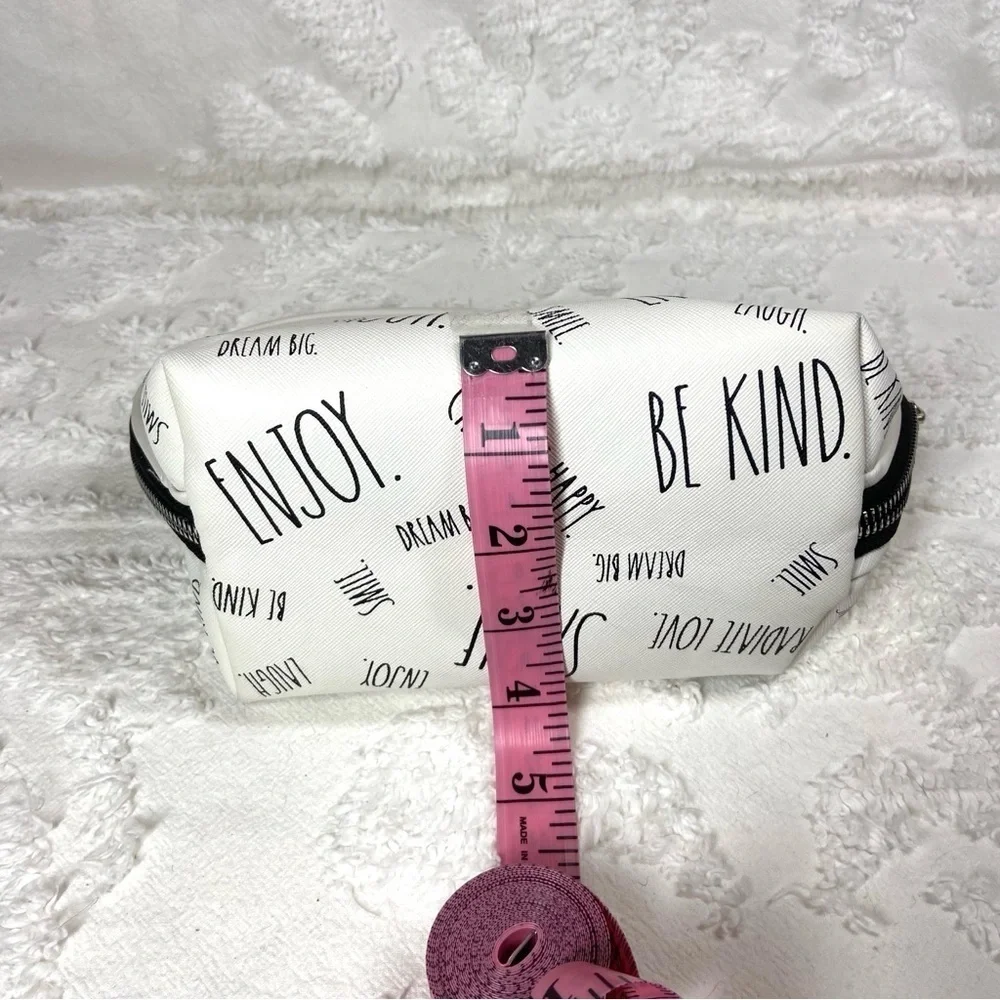 RAE DUNN Cosmetic Bag Black & White Full Print Sublimation Print Travel Organize